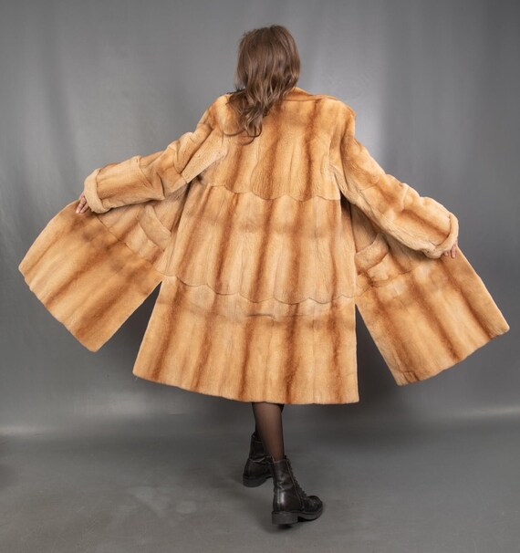 Manteau En Fourrure De Vison Véritable - Marron, Taille M, Marque L. Perneels, Occasion TB état