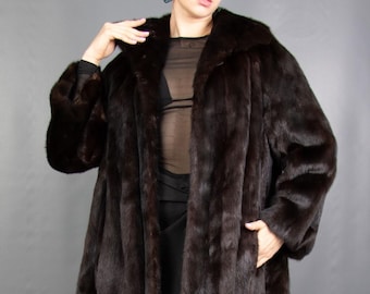 18471 Real Mink Coat Luxury Fur Jacket Pelz Size M