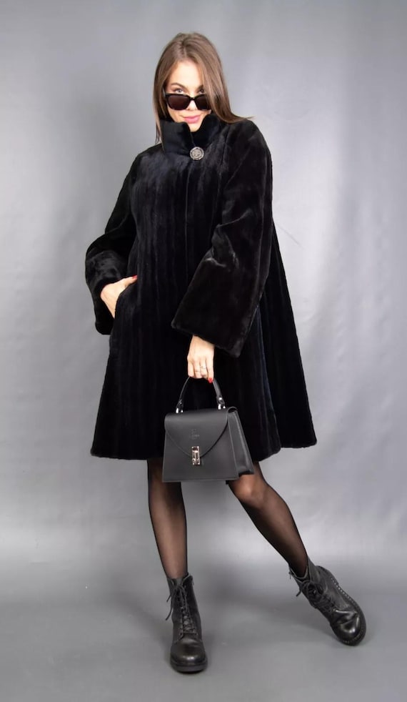 13669 Neu Glamourös Echt geschoren Nerz Mantel Jacke Jacke Pelz