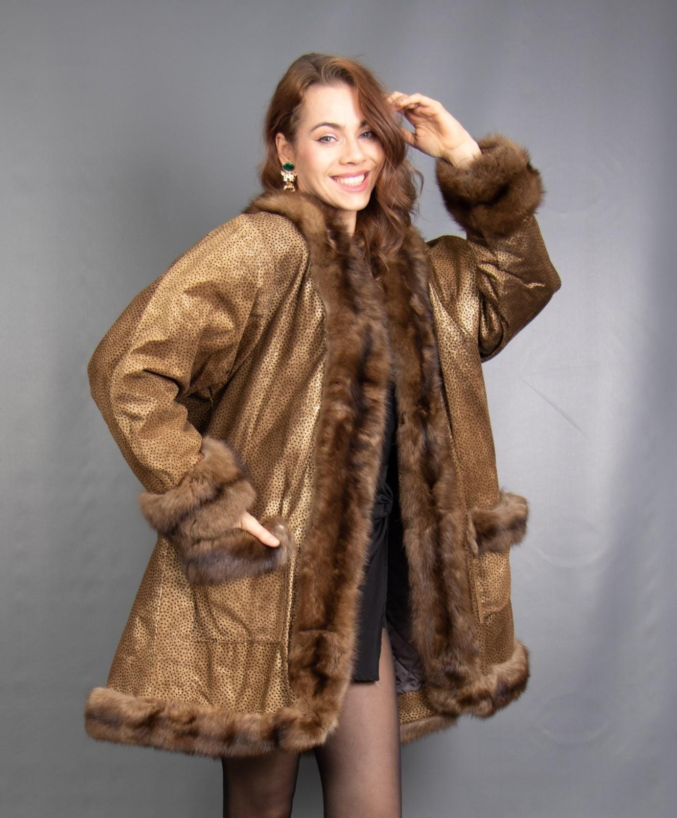 vintage russian sable fur coat