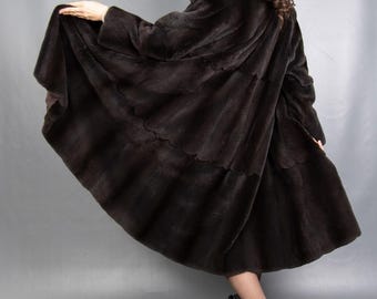 16411  Real Sheared Mink Coat Luxury Fur Swinger  Pelz Size M