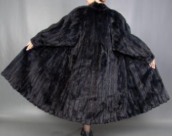 18452 Real Blue Mink Coat Luxury Fur Swinger Pelz Size 3XL