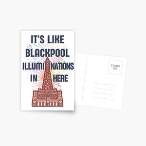 Carte postale souvenir des illuminations de Blackpool - Dire drôle de papa