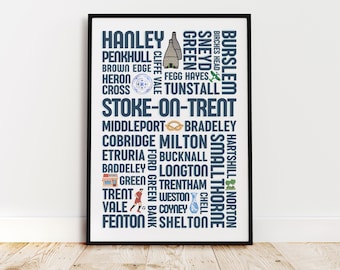 Stoke-on-Trent-Poster – The Potteries – Stoke City – Souvenirdruck