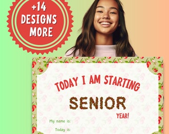 BUNDLE | First Day of Senior Year | Instant Download | 15 Different Designs of Back to School Sign | Printable for 12th Grade