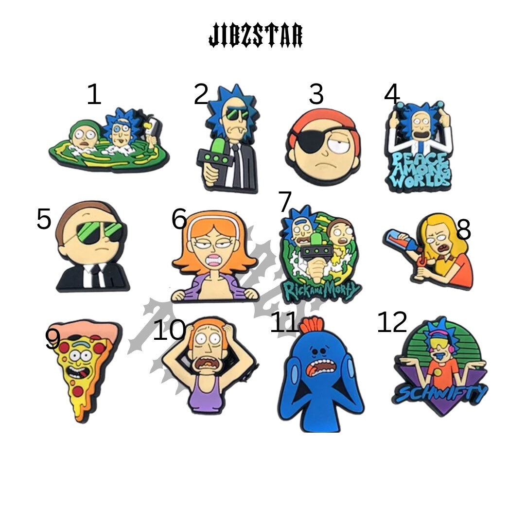 Rick and Morty Croc Charms Jibbz Etsy