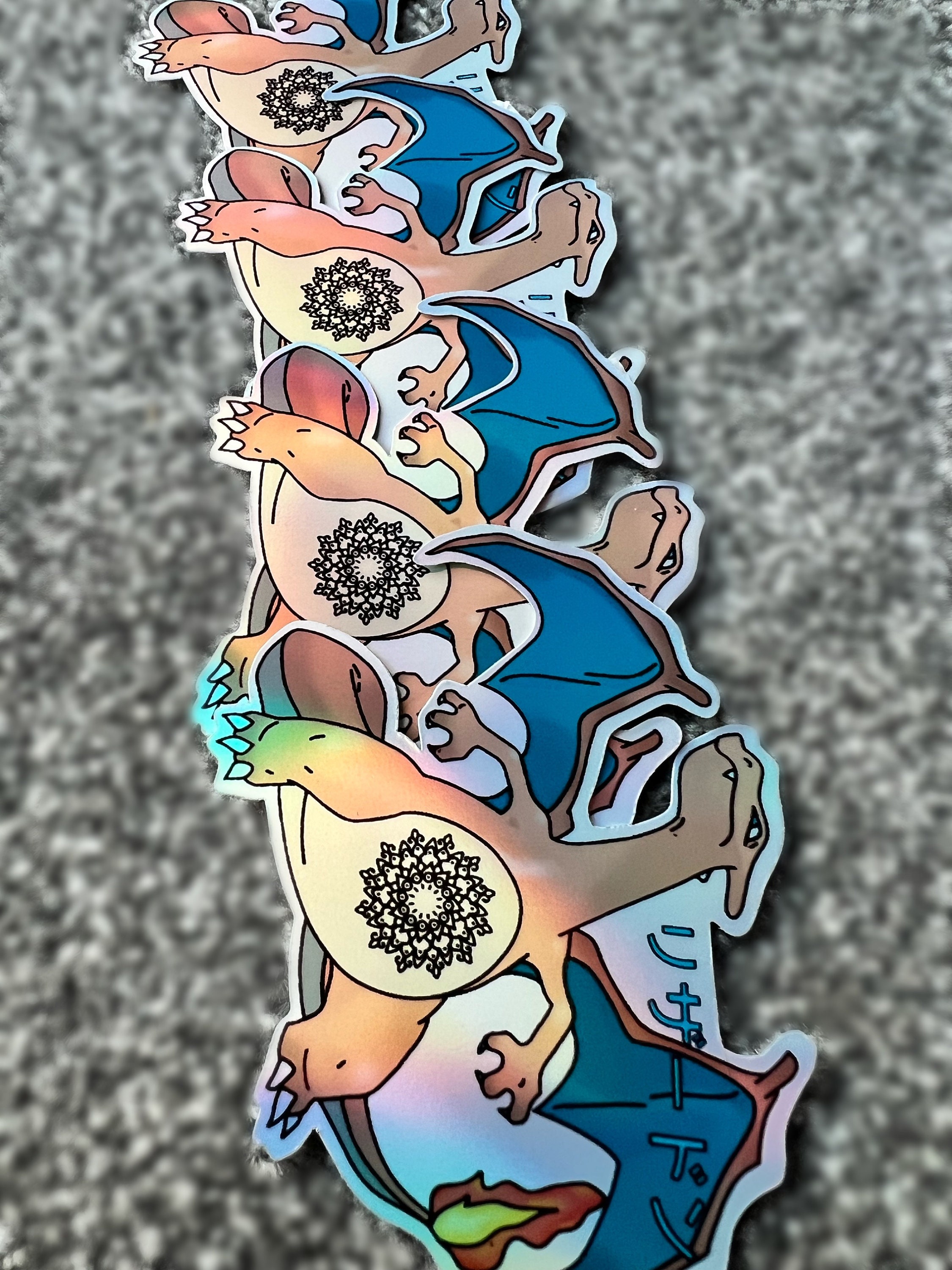 Charizard Sticker Charizard Holographic Sticker Pokemon Sticker Mandala ...