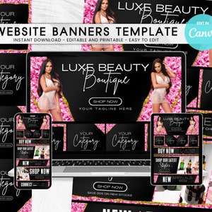 Pink Boutique Website Banners: Canva Template (PDF)