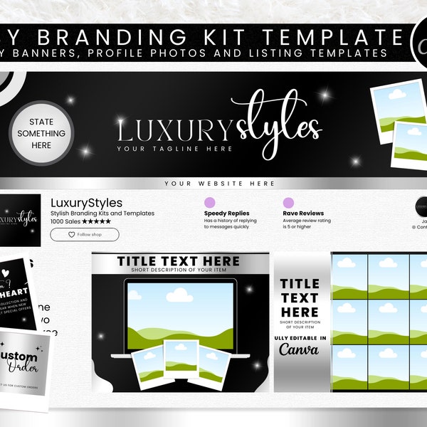 Etsy Shop Branding Kit - Etsy Shop Kit - Etsy Store Banner - Etsy Shop Bundle - Etsy Shop Canva Templates  - Minimalist Etsy Store