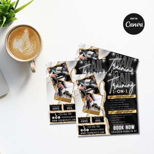 Nail Class Flyer Canva Template DIY Editable Nail Tech Training Workshop Digital Download image 3