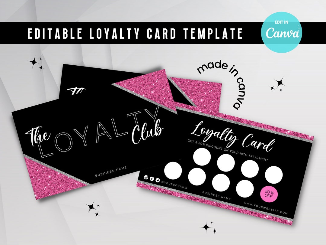 Loyalty Card, Editable Loyalty Card Template for Small Business Owner ...