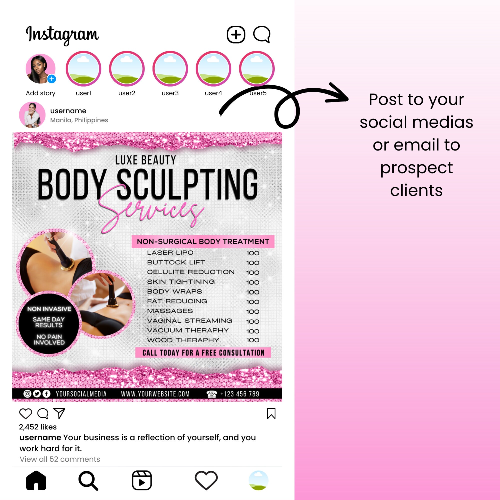 DIY Body Contouring Services Flyer Body Sculpting Body Spa Etsy
