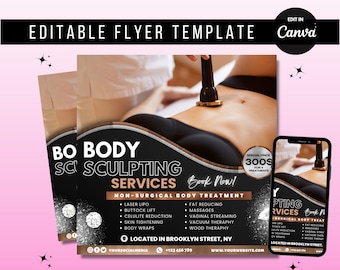 Body Contouring Services Flyer: Body Spa Canva Template (Digital Download)