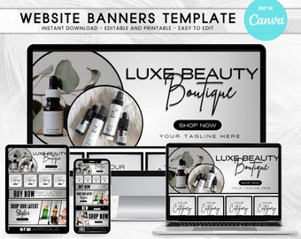 Minimalist Website Banners Template: Boutique Store Design (Canva Editable)