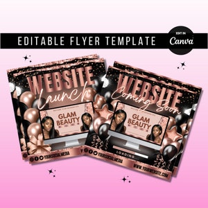Website Launch Flyer - DIY Opening New Website Coming Soon - Site Launching Flyer - Premade Business Flyer - Editable Canva Flyer Template