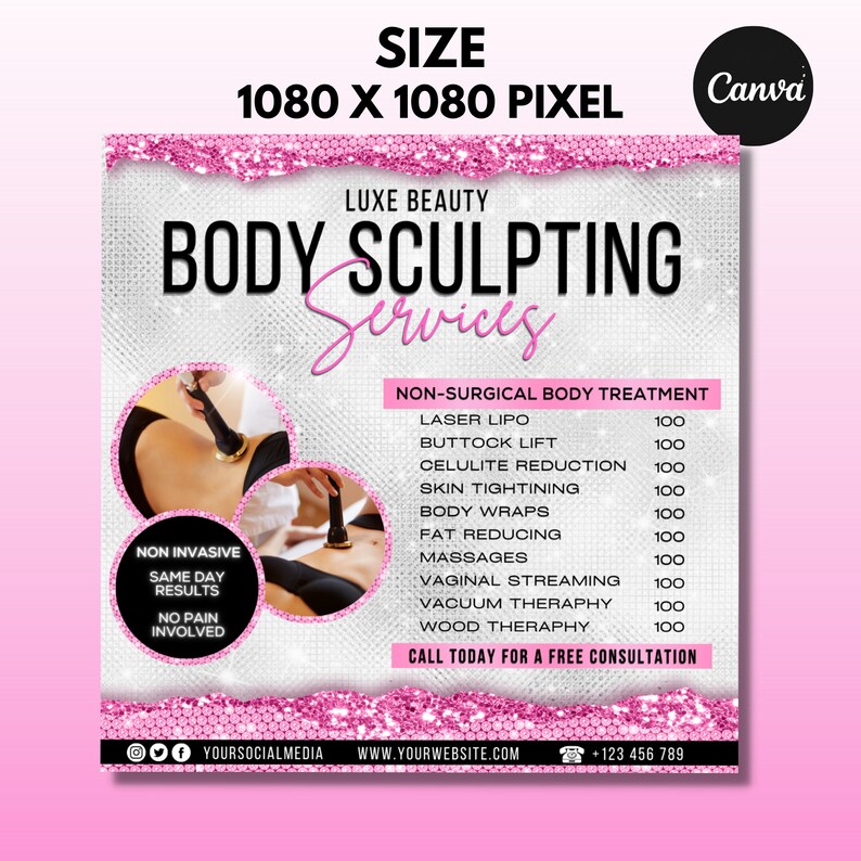DIY Body Contouring Services Flyer Body Sculpting Body Spa Etsy