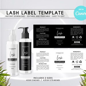 DIY Lash Shampoo Bottle Label Template (Digital Label)