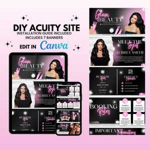 Acuity Scheduling Template, Acuity Site Design Lash Tech Hair Stylist, Booking Site Template, Squarespace Scheduling Site, Acuity Banners