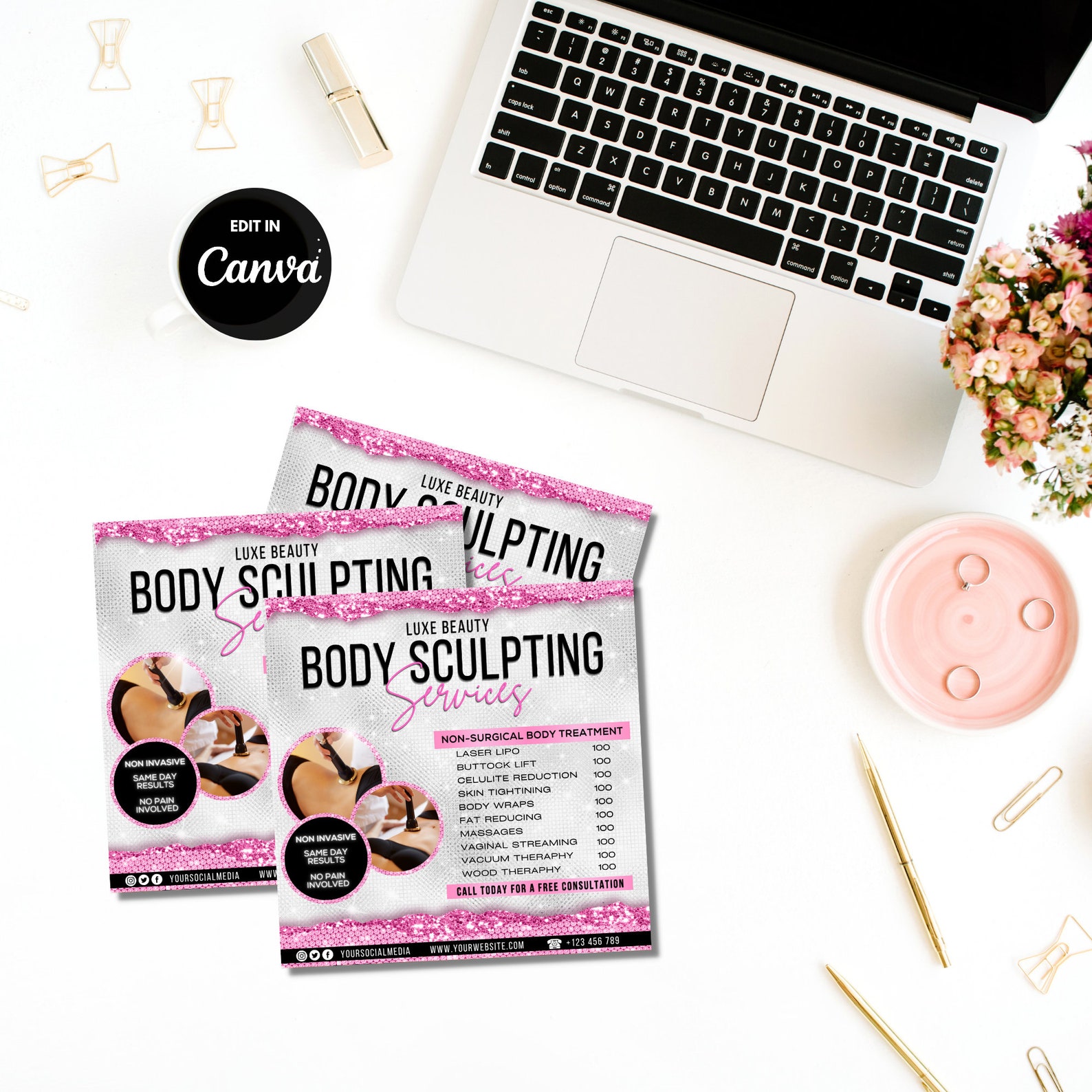 DIY Body Contouring Services Flyer Body Sculpting Body Spa Etsy