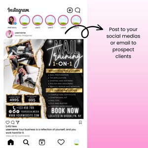 Nail Class Flyer Canva Template DIY Editable Nail Tech Training Workshop Digital Download image 5