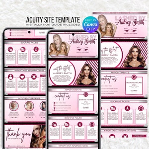 Sjabloon Acuity-planningssite: Lash Tech, Canva-banners voor kappers