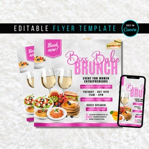 DIY Brunch Flyer, Brunch Invitation, Business Webinar Flyer, Boss Babe Brunch Flyer, Woman Empowerment Flyer, Social Media Flyer