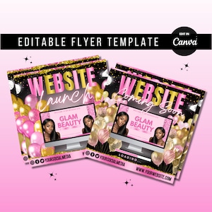 Website Launch Flyer - DIY Opening New Website Coming Soon - Site Launching Flyer - Premade Business Flyer - Editable Canva Flyer Template
