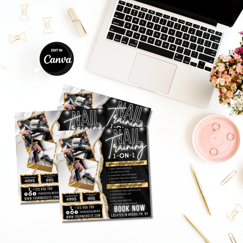 Nail Class Flyer Canva Template DIY Editable Nail Tech Training Workshop Digital Download image 4
