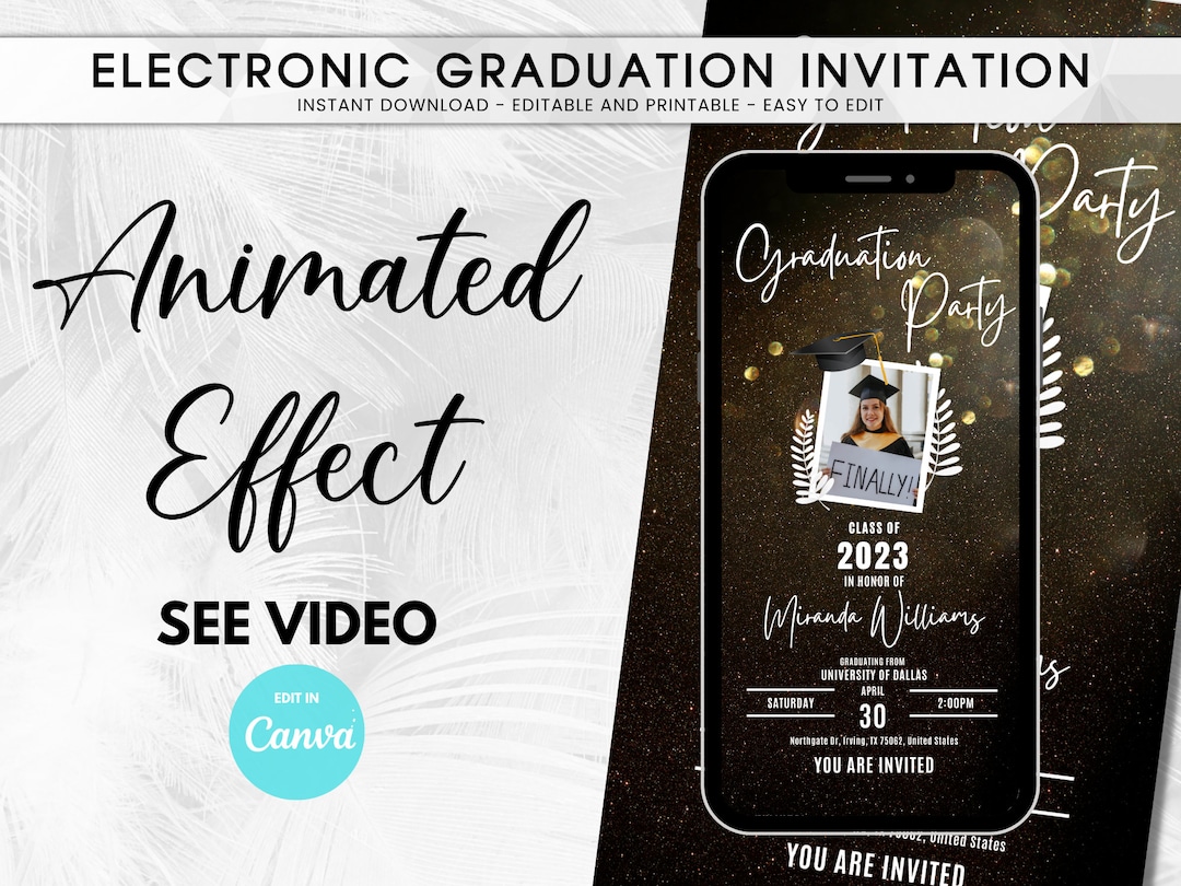 Electronic Graduation Invitation, Graduation Party Class of 2023