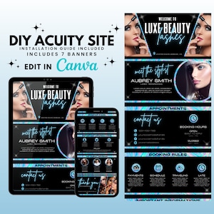 Acuity Scheduling Template, Acuity Site Design Lash Tech Hair Stylist, Booking Site Template, Squarespace Scheduling Site, Acuity Banners