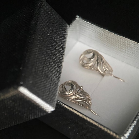 Soviet jewelry, Vintage silver earrings 1980's, S… - image 8