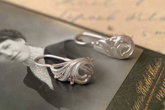 Soviet jewelry, Vintage silver earrings 1980's, S… - image 4