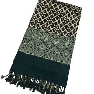 Large Fancy Shawl Dark Green Colour Embroided & Studded 95cm x 200cm