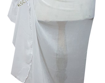 Grande pareo bianco, copricostume leggero in misto viscosa