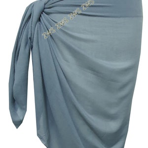 Large Sarong, Cover up ,Hijab, Dress, Supersoft  Buy 4 or More Get 1 Free Assorted Colour (Light Grey)