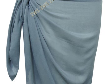 Large Sarong, Cover up ,Hijab, Dress, Supersoft  Buy 4 or More Get 1 Free Assorted Colour (Light Grey)
