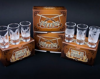 Juego de regalo para cazadores, vasos de chupito para cazar, regalo para cazadores, juego de vasos de chupito, vasos de whisky, regalo para padrinos de boda, regalo de cumpleaños, vasos de chupito grabados