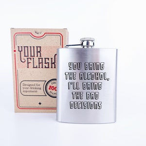 Bad Decisions-kolf - grappige fles voor een goede tijd, grappig alcoholflesje cadeau voor drinkers, cadeau bruidsjonker, vrijgezellenfeest