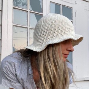 Crochet Cotton Wavy Brim Bucket Hat