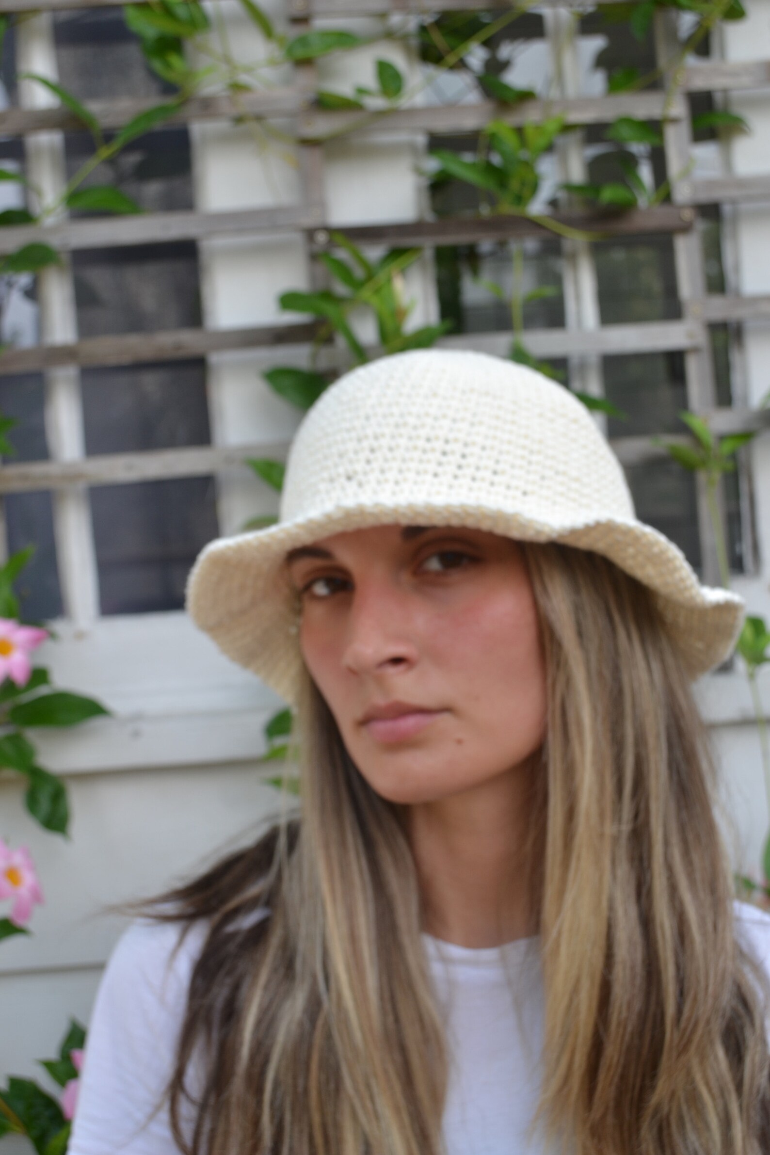 Crochet Cotton Wavy Brim Bucket Hat - Etsy