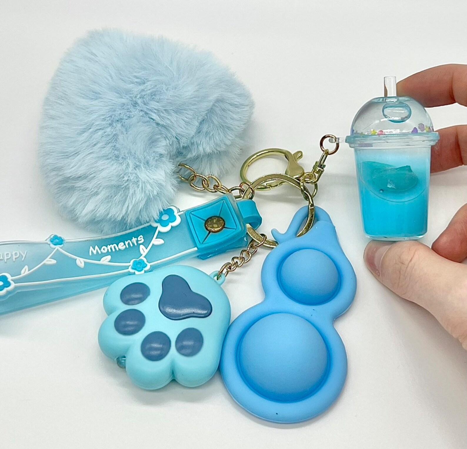 Blush Boba Bunny Comfort Keychain Fidget ADHD Anxiety Etsy UK