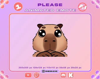 Animiertes Capybara-Emote | GIF mit flehenden Augen