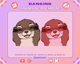 Animierte Tanzotter-Emotes – 2 Versionen verfügbar / Caramel Dansen / Für Twitch, Discord, YouTube, Kick...