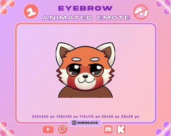 Animated Red Panda Emote | Funny Eyebrow GIF