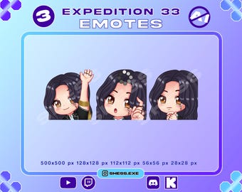 Lune Expedition 33 Emotes / Twitch Emote / Discord Emote / Youtube Emote / Kick Emote / Geen AI
