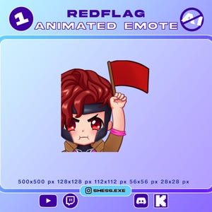 Gestos de Gambit / Marvel Rivals / Gesto animado de bandera roja para Twitch, Discord, YouTube, Kick / Sin IA