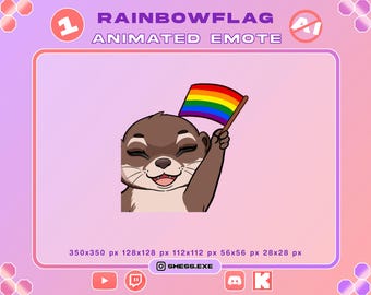 Otter Animated Emotes / Rainbow flag / For Twitch, Discord, Youtube, Kick...