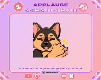Animated Applause German Shepherd emote / Clapclap emote / For Twitch, Discord, Youtube, Kick...