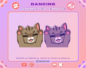 Animiertes Emote „Tanzende Tabby-Katze“ – 2 Versionen verfügbar / Caramel Dansen / Für Twitch, Discord, YouTube, Kick...