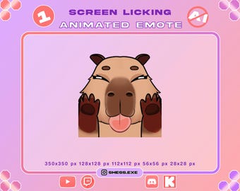 Animated Capybara emote | Screen licking Emote | Capybara GIF